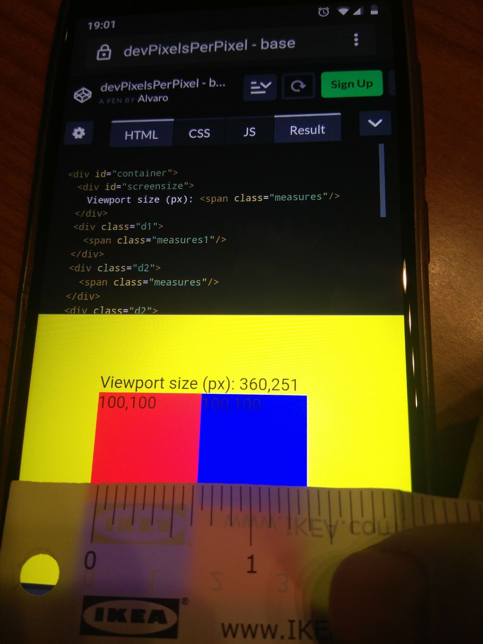 Squares on Lineage OS default browser